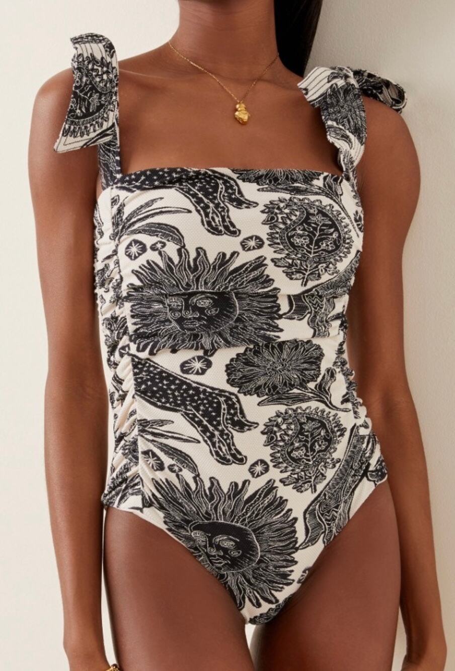 NWT Johanna Ortiz Anos Sabios Printed One-Piece Swimsuit Sz. XL